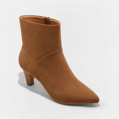 Universal Thread Women's Zipper Ankle Boots Block Heel Memory Foam