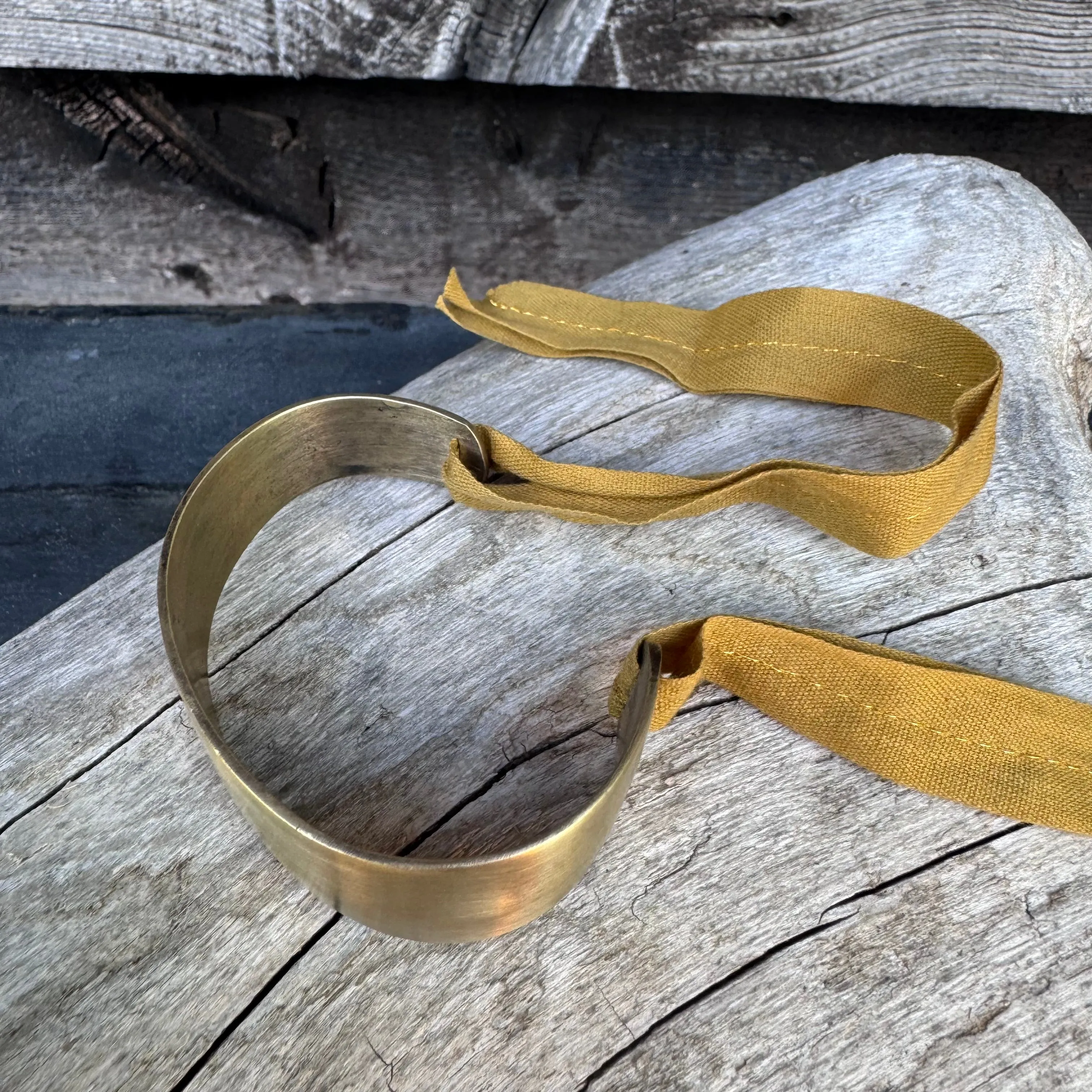Wide Elegant Angle Brass Cuff by Mathias Chaize