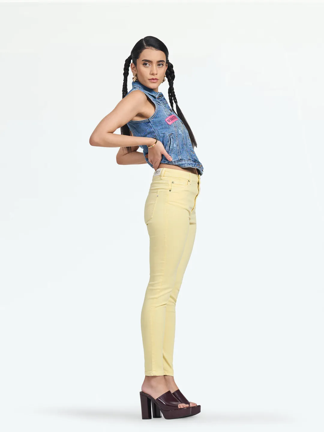 Women's High-Waist Lime Skinny Jeans