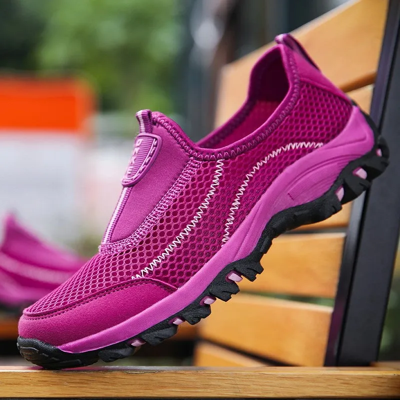 Women's hollowed-out  breathable platform leisure running sneakers