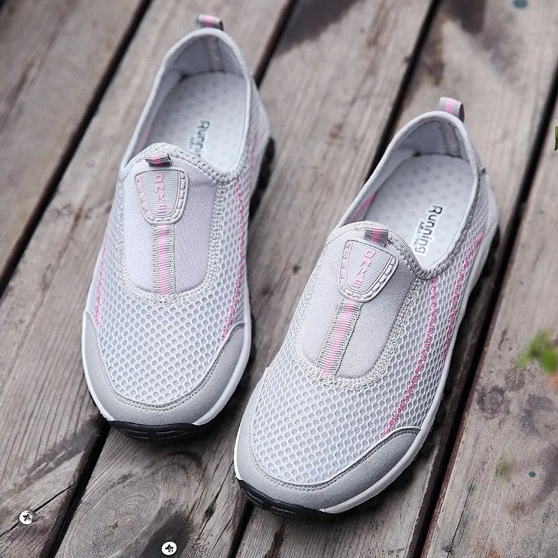 Women's hollowed-out  breathable platform leisure running sneakers