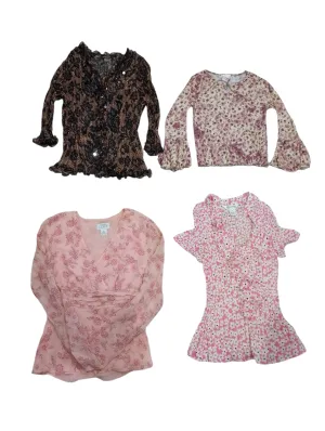 Y2K multicolor grunge blouses/tops - 17 pcs - 5/11/24